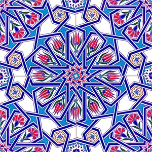 Armada Çini 20x20 Cm Ac 17 Geometrik Desenli Çini Seramik Karo