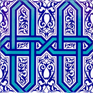 Armada Çini 20x20 Cm Ac 9 Selçuklu Mavi Zincir Desenli Çini Karo