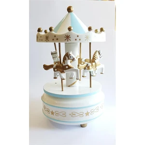 Beyaz-Turkuaz Atlı Karınca Carousel Müzikli