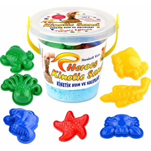 Kinetik Kum Kovalı Set Mavi Renk 1 kg + 6 Parça Oyun Kalıbı