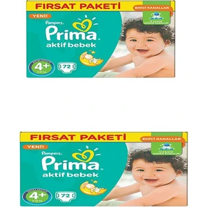 Bebek Bezi Aktif Bebek Maxi Plus Hiper Ekonomik Paket 4+ Beden 144 Adet
