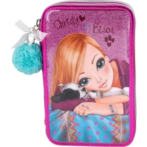 Top Model 3 Katlı Dolu Kalem Kutu Glitter 6352
