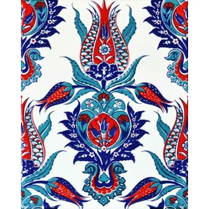 Armada Çini 20x25 Cm Ac 309 Tek Lale Desenli Kütahya Çini Karo