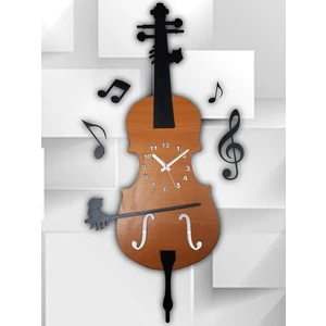 Violin Dekoratif Saat Mdf Duvar Saati (70 cm)