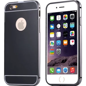 Apple iPhone 7 Plus Kılıf Aynalı Metal Bumper 5.5 + Cam