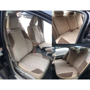 Ford Focus Sedan 2012-Sonrası krem renk Araca Özel Dikim Oto Koltuk Kılıfı NanoTech Kir, Leke Tutmaz Tay Tüyü Kumaş