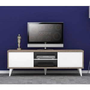 Retro Wide Slide Tv Sehpası - Latte - Soft Beyaz