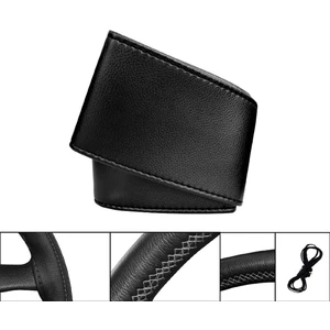 Oto Dikme Deri Direksiyon Kılıfı Siyah Direksiyon Çapı 37 ile 39 cm arası uyumlu
