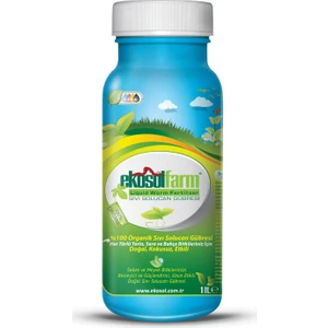 EkosolFarm Sıvı Solucan Gübresi 1 Litre Tüm Bitkiler için Organik Sertifikalı Yaprak ve Toprak Gübresi
