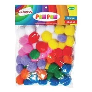 Pastel Renk Pom Pom 30 Mm 50 Adet