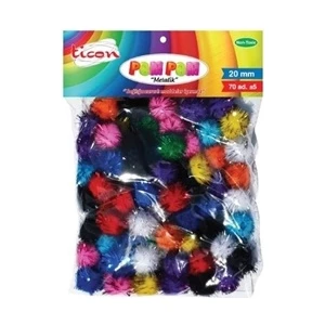 Metalik Pom Pom 20 Mm 70 Adet