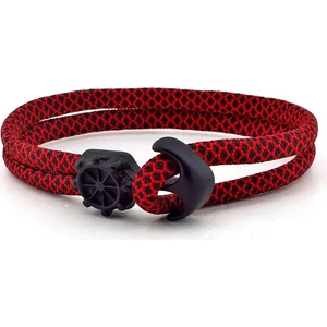 Siyah Çapa Kırmızı Paracord Erkek Bileklik Bx259