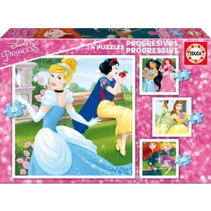 Educa Puzzle Princesses 12-16-20-25 Parça Progressive Puzzle