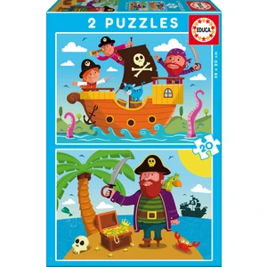 Educa Puzzle Pirates 2 X 20 Parça Karton Puzzle