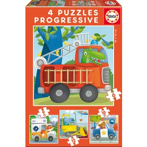 Educa Puzzle Rescue Patrol 6-9-12-16 Parça Progressive Puzzle