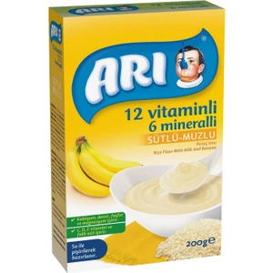 Arı Mama Sütlü Meyveli Kaşık Maması 200 gr – 6-12 Ay Bebekler için, 12 Vitamin ve 6 Mineral Takviyeli Besleyici Formül