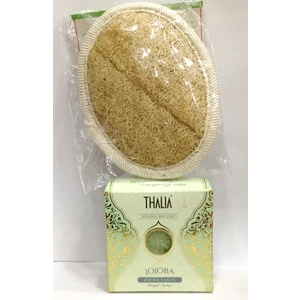 Aktarzane Kabak Lifi Kese Küçük + Jojoba Sabunu Banyo Hamam Kesesi Spa Seti