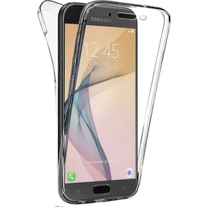 Samsung Galaxy J7 Prime Kılıf 6 tarafı tam full koruma 360 Clear Soft Şeffaf