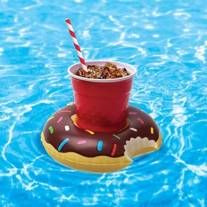 Mikamax Kahverengi Sevimli Donut Bardak Yüzdürücü Flotör Yüzen Bardak Tutucu Danıt Cup Holder Flatör