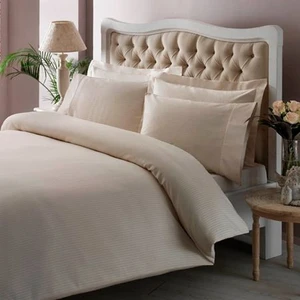 Premium Basic Stripe Krem  King Sıze Nevresim Takımı