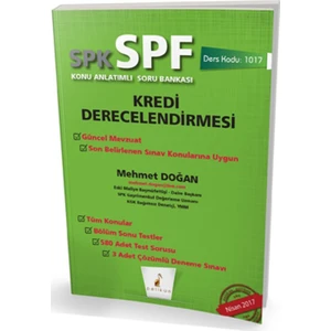 Pelikan Yayınları SPK  - SPF Kredi Derecelendirmesi Konu Anlatımlı Soru Bankası 1017