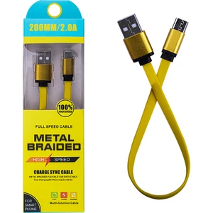 Akıllıphone Android Micro 2A 20Mm Kısa Yumuşak Dokulu Renkli Usb Kablo
