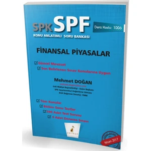 Pelikan Yayınları SPK  - SPF Finansal Piyasalar Konu Anlatımlı Soru Bankası 1006