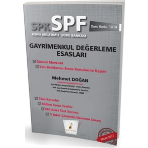 Pelikan Yayınları SPK  - SPF Gayrimenkul Değerleme Esasları Konu Anlatımlı Soru Bankası