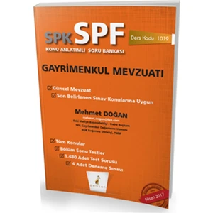 Pelikan Yayınları SPK  - SPF Gayrimenkul Mevzuatı Konu Anlatımlı Soru Bankası 1019