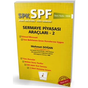 Pelikan Yayınları SPK  - SPF Sermaye Piyasası Araçları 2 Konu Anlatımlı Soru Bankası 1004