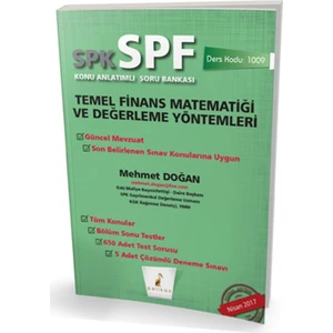 Pelikan Yayınları SPK  - SPF Temel Finans Matematiği ve Değerleme Yöntemleri Konu Anlatımlı Soru Bankası 1009