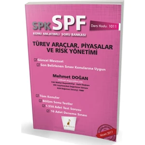 Pelikan Yayınları SPK  - SPF Türev Araçlar, Piyasalar ve Risk Yönetimi Konu Anlatımlı Soru Bankası 1011