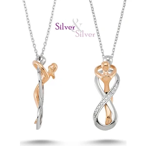 Silver & Silver 925 Ayar Gümüş Altın Kaplama Sensiz Asla Kolye