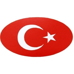 Ozy Oval Türk Bayrağı Oto Sticker ( 3Cm * 6Cm )