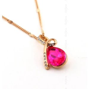 Solfera  Parlak Damla Taşlı Kadın Kolye K703