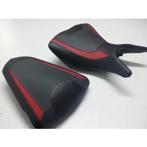 Dot Cycle Yamaha YZF R25 Siyah/Karbon/Kırmızı 2014/2016 Modellere Uyumlu Gerçek Deri Koltuk Kılıfı Takımı