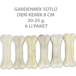 Garden Mix Sütlü Pres Deri Köpek Çiğneti Kemik 20-25 Gr 6 Lı