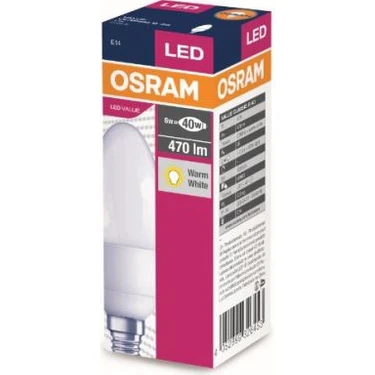 Osram Led Value 4.9W Mum Sarı Işık E-14 Ampul 470