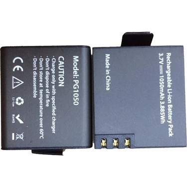 Eken H9R H9 W9 Çift Batarya PG1050 1050 mAh Yedek Pil