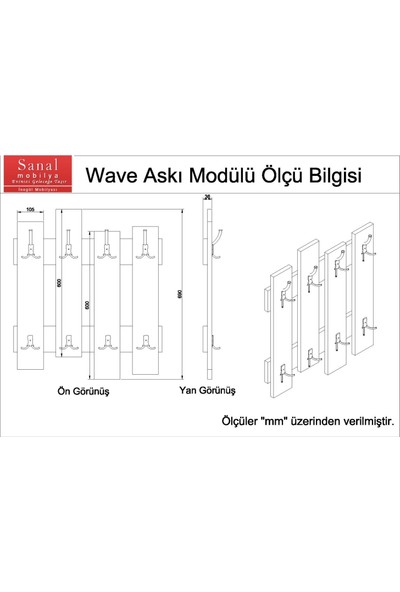 Sanal Mobilya Wave Askılık