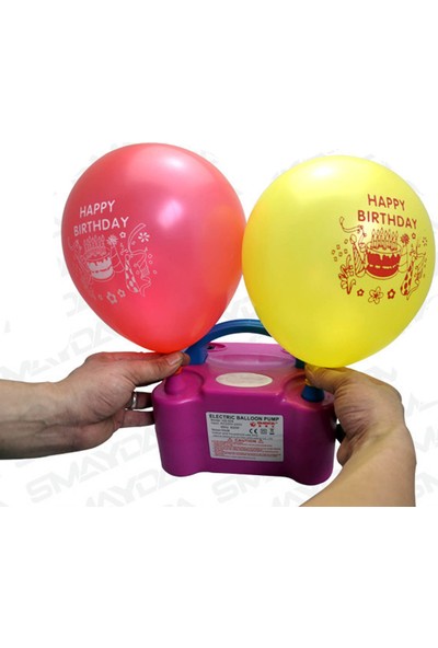 Smayda Cift Çıkışlı Elektrikli Balon Şişirme Makinesi - Electric Balloon Pump