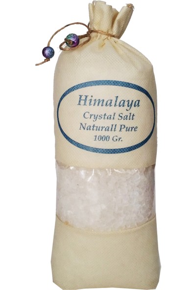 Himalaya İthal Himalaya Tuzu Granül İri Tane Beyaz - 1 Kg. Orjinal Bez Torba Kristal Tuz