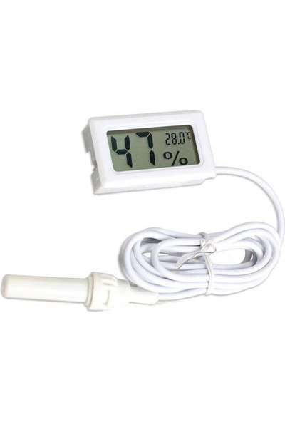 Aek-Tech Prob Kuluçka Nem Ölçer Termometre (Beyaz)