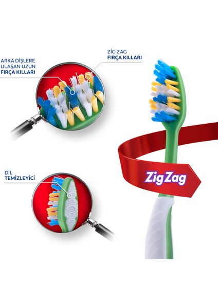 Zig Zag Diş Fırçası Orta 2+1 fiyatları
