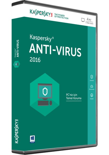 Antivirüs 2016 4 Kullanıcı 1Yıl DVD 