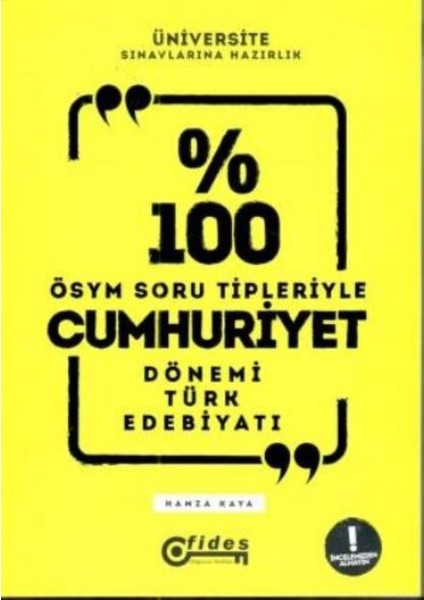 Fides %100 Cumhuriyet Dönemi Türk Edebiyatı