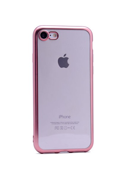 Apple iPhone 7 Plus Kılıf Renkli Kenarlı Parlak Silikon +Cam