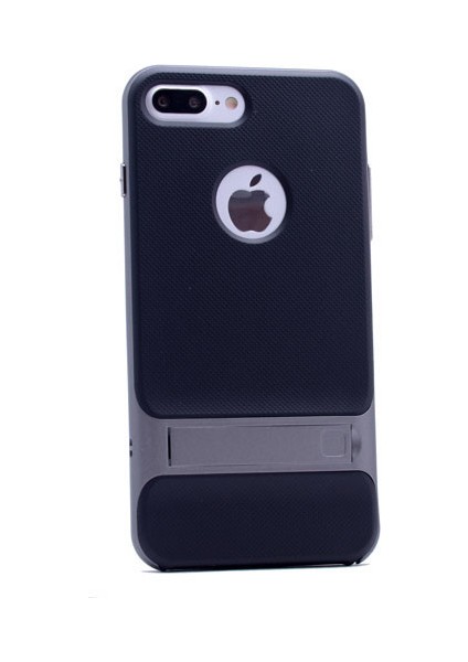 Apple iPhone 7 Plus Kılıf Standlı Ultra Korumalı Silikon +Cam