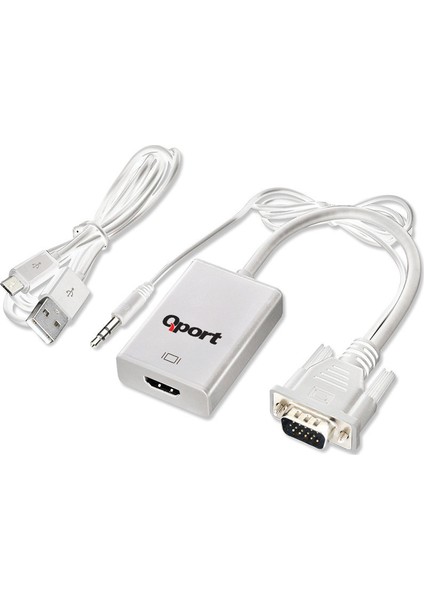 Q-Vh VGA(M) To HDMI(F) Çevirici