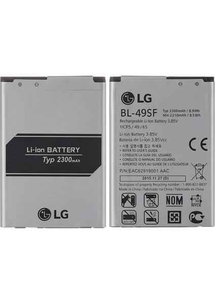 Lg G4 Beat Uyumlu Batarya Pil ( Bl49Sf )